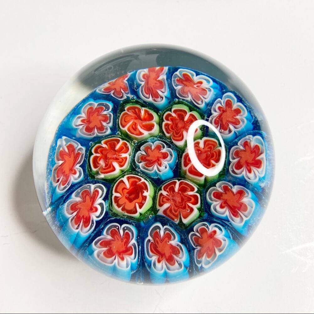 Vintage Glass Millefiori Paper Weight